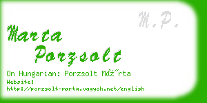 marta porzsolt business card